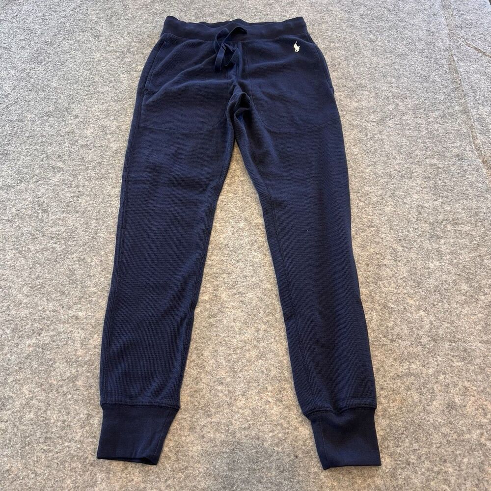 Polo Ralph Lauren Men's Navy Cotton Waffle Knit Drawstring Pajama Pants S